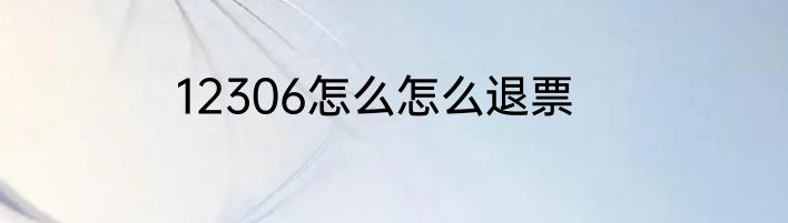 12306怎么怎么退票