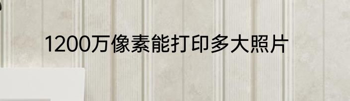 1200万像素能打印多大照片