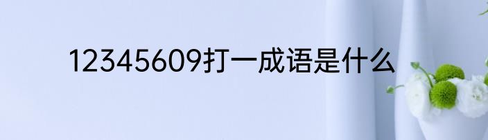 12345609打一成语是什么