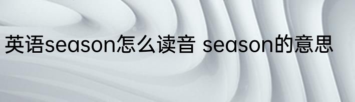 英语season怎么读音 season的意思