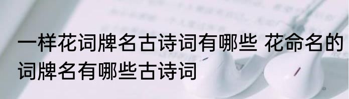 一样花词牌名古诗词有哪些 花命名的词牌名有哪些古诗词