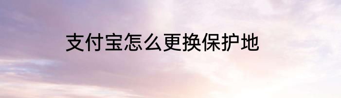 支付宝怎么更换保护地