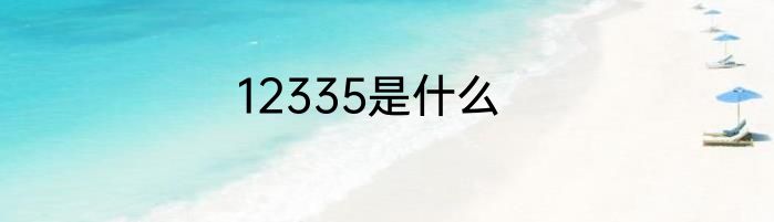 12335是什么