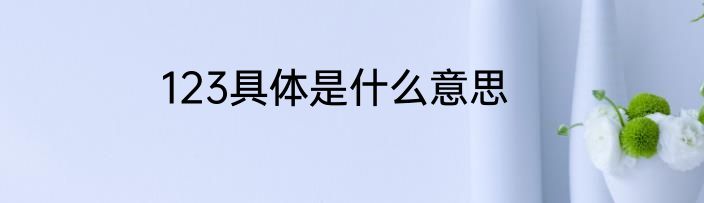 123具体是什么意思