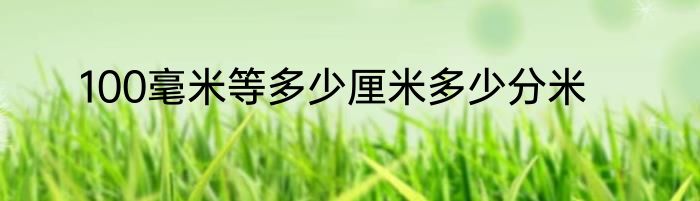 100毫米等多少厘米多少分米
