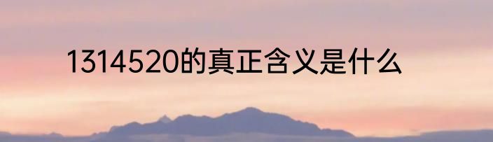 1314520的真正含义是什么