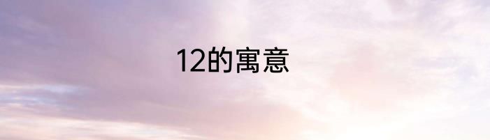 12的寓意