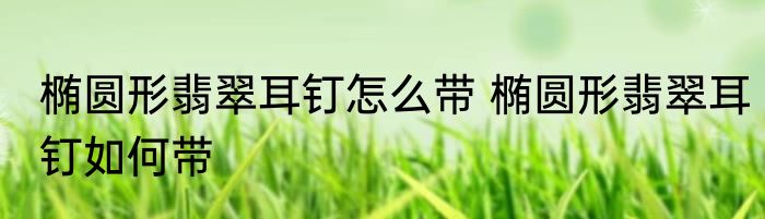 椭圆形翡翠耳钉怎么带 椭圆形翡翠耳钉如何带