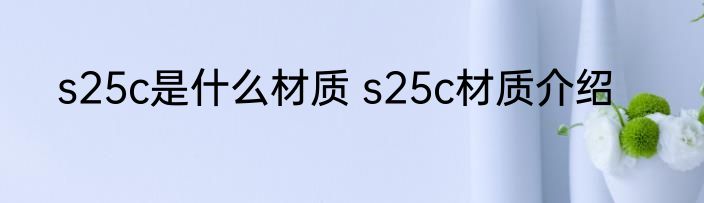 s25c是什么材质 s25c材质介绍