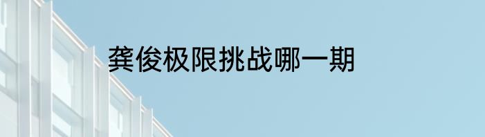 龚俊极限挑战哪一期