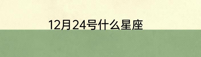 12月24号什么星座
