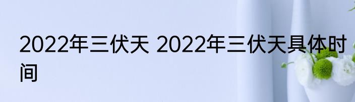 2022年三伏天 2022年三伏天具体时间