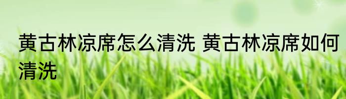 黄古林凉席怎么清洗 黄古林凉席如何清洗