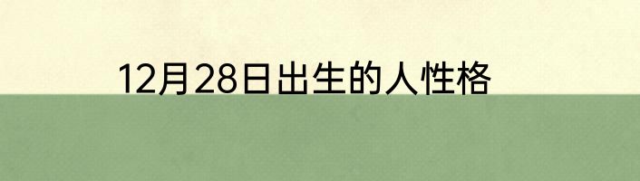 12月28日出生的人性格