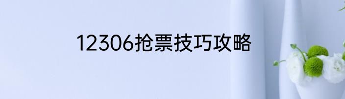 12306抢票技巧攻略