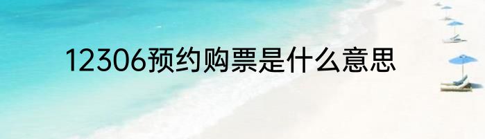 12306预约购票是什么意思