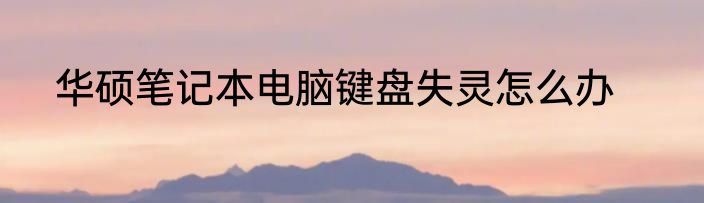 华硕笔记本电脑键盘失灵怎么办