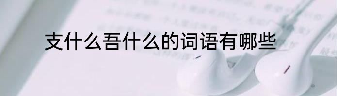 支什么吾什么的词语有哪些