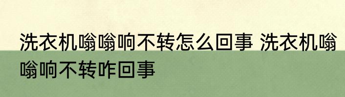 洗衣机嗡嗡响不转怎么回事 洗衣机嗡嗡响不转咋回事