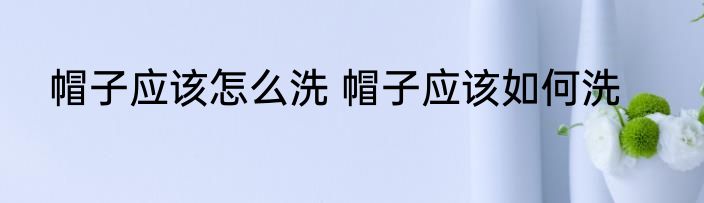帽子应该怎么洗 帽子应该如何洗