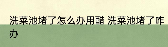 洗菜池堵了怎么办用醋 洗菜池堵了咋办