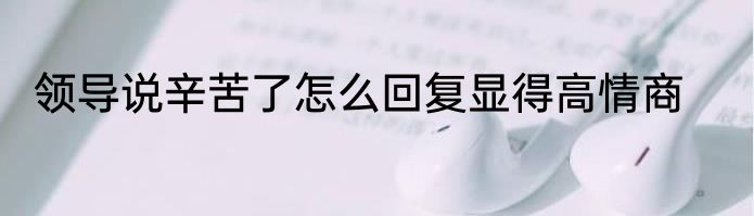 领导说辛苦了怎么回复显得高情商