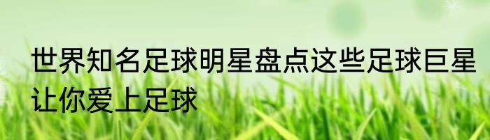 世界知名足球明星盘点这些足球巨星让你爱上足球