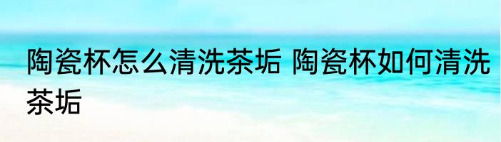 陶瓷杯怎么清洗茶垢 陶瓷杯如何清洗茶垢