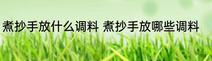 煮抄手放什么调料 煮抄手放哪些调料