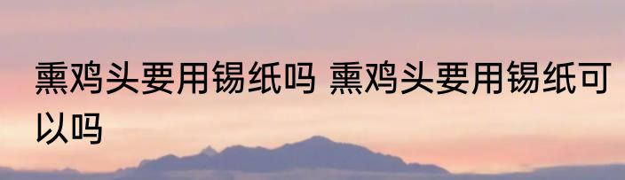 熏鸡头要用锡纸吗 熏鸡头要用锡纸可以吗