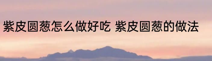 紫皮圆葱怎么做好吃 紫皮圆葱的做法