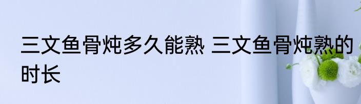 三文鱼骨炖多久能熟 三文鱼骨炖熟的时长