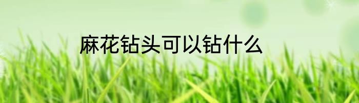 麻花钻头可以钻什么