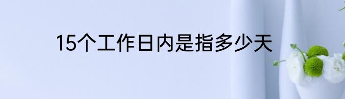 15个工作日内是指多少天