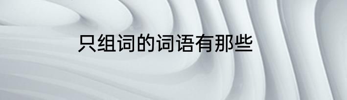 只组词的词语有那些
