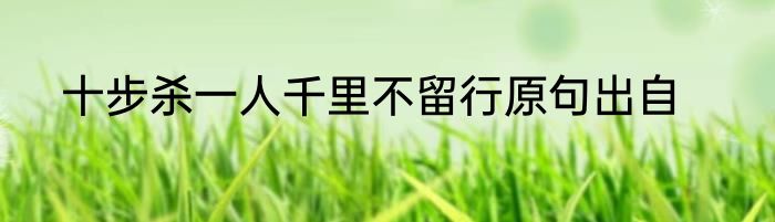 十步杀一人千里不留行原句出自