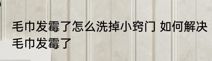 毛巾发霉了怎么洗掉小窍门 如何解决毛巾发霉了