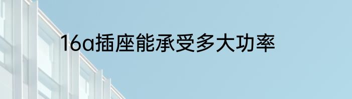 16a插座能承受多大功率