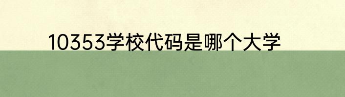 10353学校代码是哪个大学