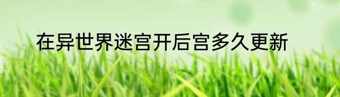 在异世界迷宫开后宫多久更新