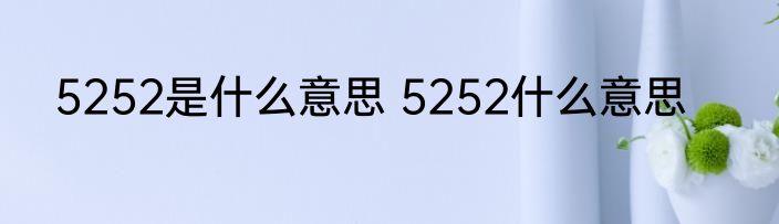 5252是什么意思 5252什么意思