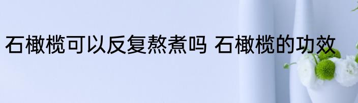石橄榄可以反复熬煮吗 石橄榄的功效