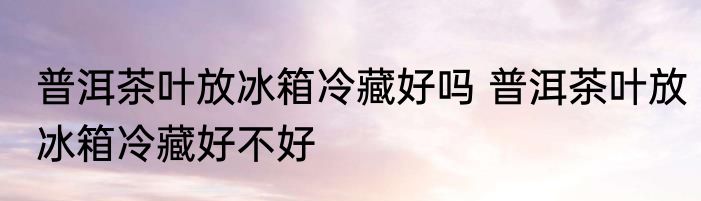 普洱茶叶放冰箱冷藏好吗 普洱茶叶放冰箱冷藏好不好