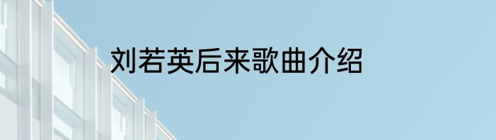 刘若英后来歌曲介绍