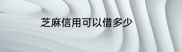 芝麻信用可以借多少