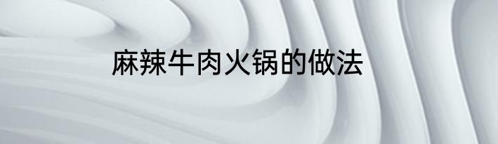 麻辣牛肉火锅的做法