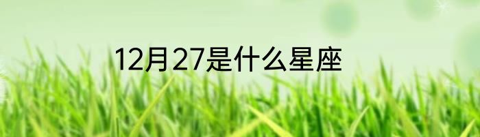 12月27是什么星座