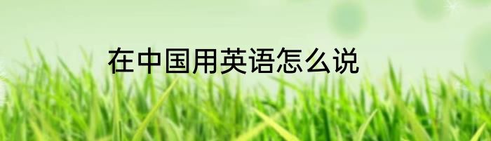 在中国用英语怎么说