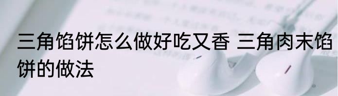 三角馅饼怎么做好吃又香 三角肉末馅饼的做法