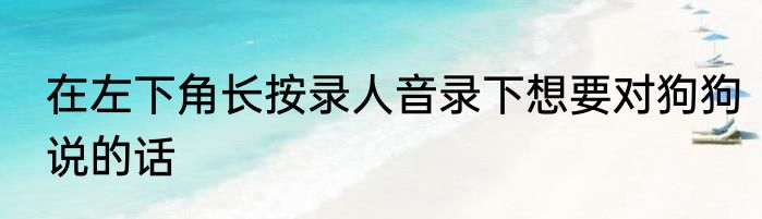 在左下角长按录人音录下想要对狗狗说的话